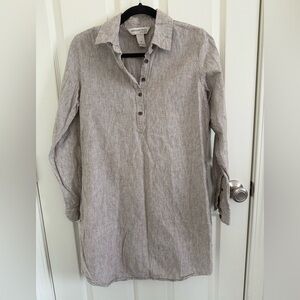 Freedom Trail by Kyodan Linen Shirt Dress Medium